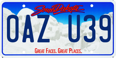 SD license plate 0AZU39