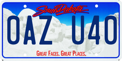 SD license plate 0AZU40