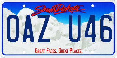 SD license plate 0AZU46