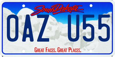 SD license plate 0AZU55