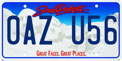 SD license plate 0AZU56