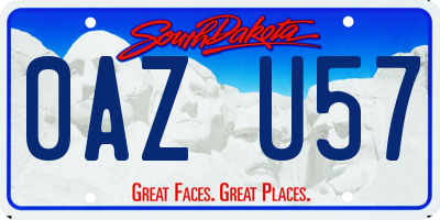 SD license plate 0AZU57