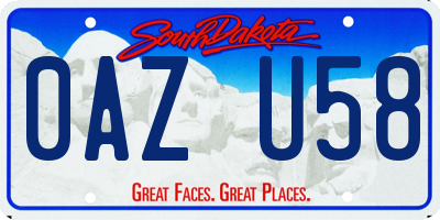 SD license plate 0AZU58