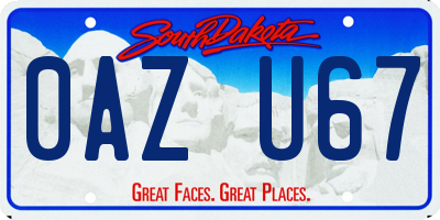SD license plate 0AZU67