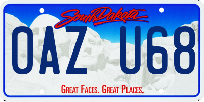 SD license plate 0AZU68