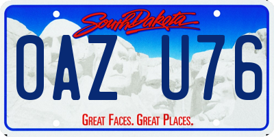 SD license plate 0AZU76
