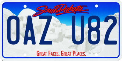 SD license plate 0AZU82