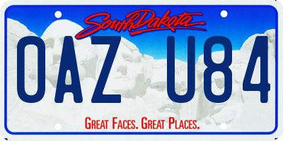 SD license plate 0AZU84