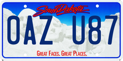 SD license plate 0AZU87