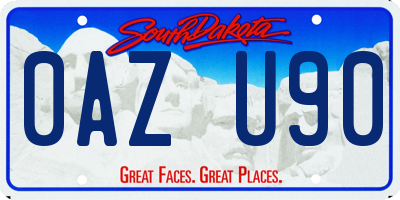 SD license plate 0AZU90