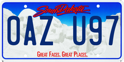 SD license plate 0AZU97