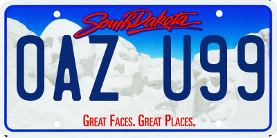 SD license plate 0AZU99