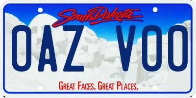 SD license plate 0AZV00