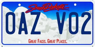 SD license plate 0AZV02