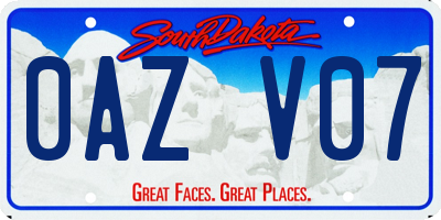 SD license plate 0AZV07