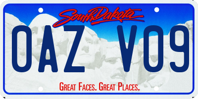 SD license plate 0AZV09