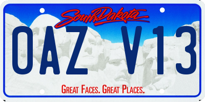 SD license plate 0AZV13