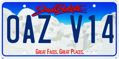 SD license plate 0AZV14