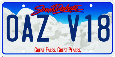 SD license plate 0AZV18