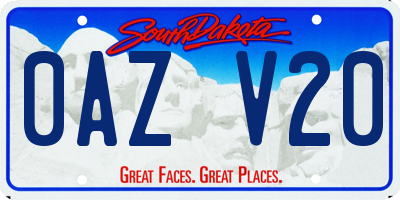 SD license plate 0AZV20