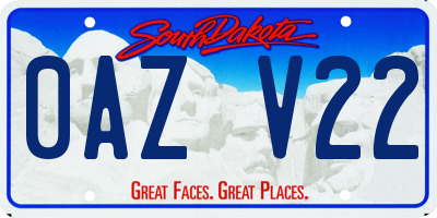 SD license plate 0AZV22