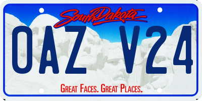 SD license plate 0AZV24