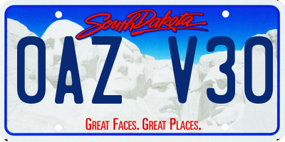 SD license plate 0AZV30
