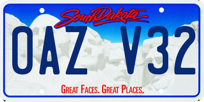 SD license plate 0AZV32