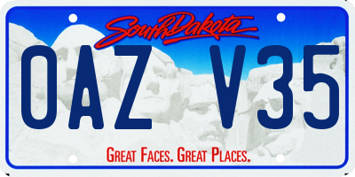 SD license plate 0AZV35