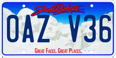 SD license plate 0AZV36