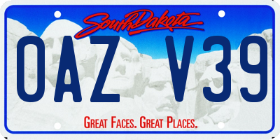 SD license plate 0AZV39