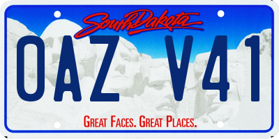 SD license plate 0AZV41
