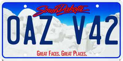 SD license plate 0AZV42