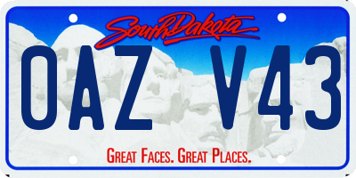 SD license plate 0AZV43