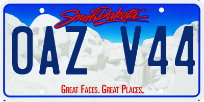 SD license plate 0AZV44