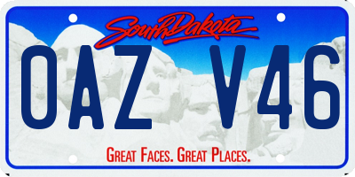 SD license plate 0AZV46