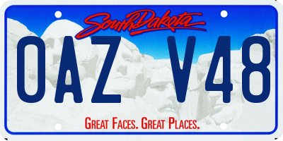 SD license plate 0AZV48