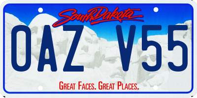 SD license plate 0AZV55