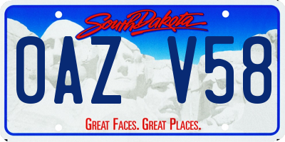 SD license plate 0AZV58