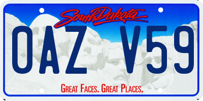 SD license plate 0AZV59