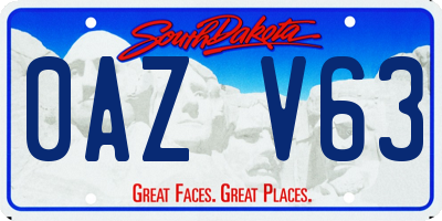SD license plate 0AZV63