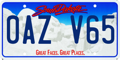 SD license plate 0AZV65