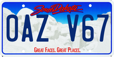 SD license plate 0AZV67