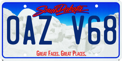 SD license plate 0AZV68