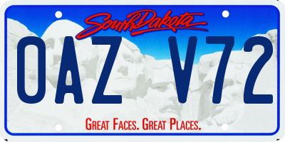 SD license plate 0AZV72