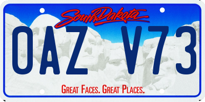 SD license plate 0AZV73