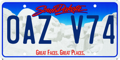 SD license plate 0AZV74