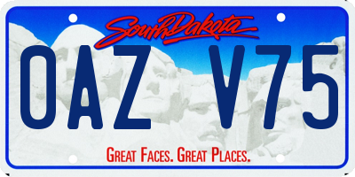 SD license plate 0AZV75