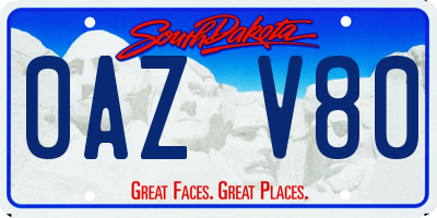 SD license plate 0AZV80