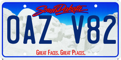 SD license plate 0AZV82